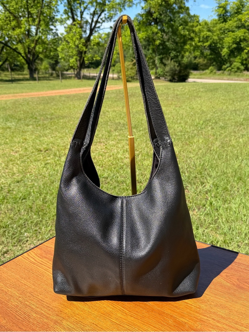 The Sak Huntley Black Leather Hobo Shoulder Bag Slouchy Large - Picture 3 of 14